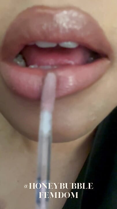 Nude Lipgloss Lip Fetish, Lip Worship, Femdom