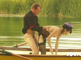 Cytherea gets fucked on river in the canoe