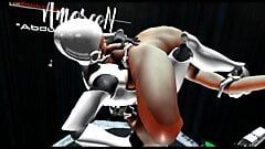 SFM 3D VR sex droid suce un prisonnier à sec