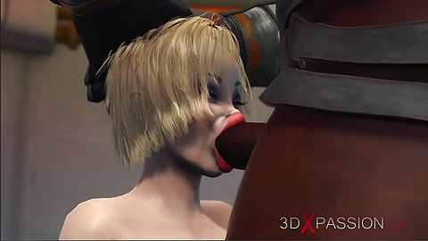 Alien monster fucks hard a young blonde in the sci-fi lab