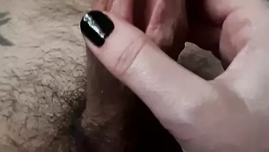 My wife massages my subincised dick
