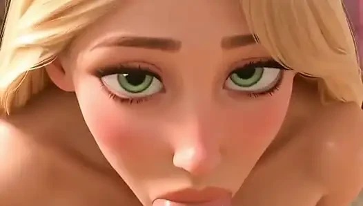 Rapunzel wird hart gefickt, bis sie kommt.