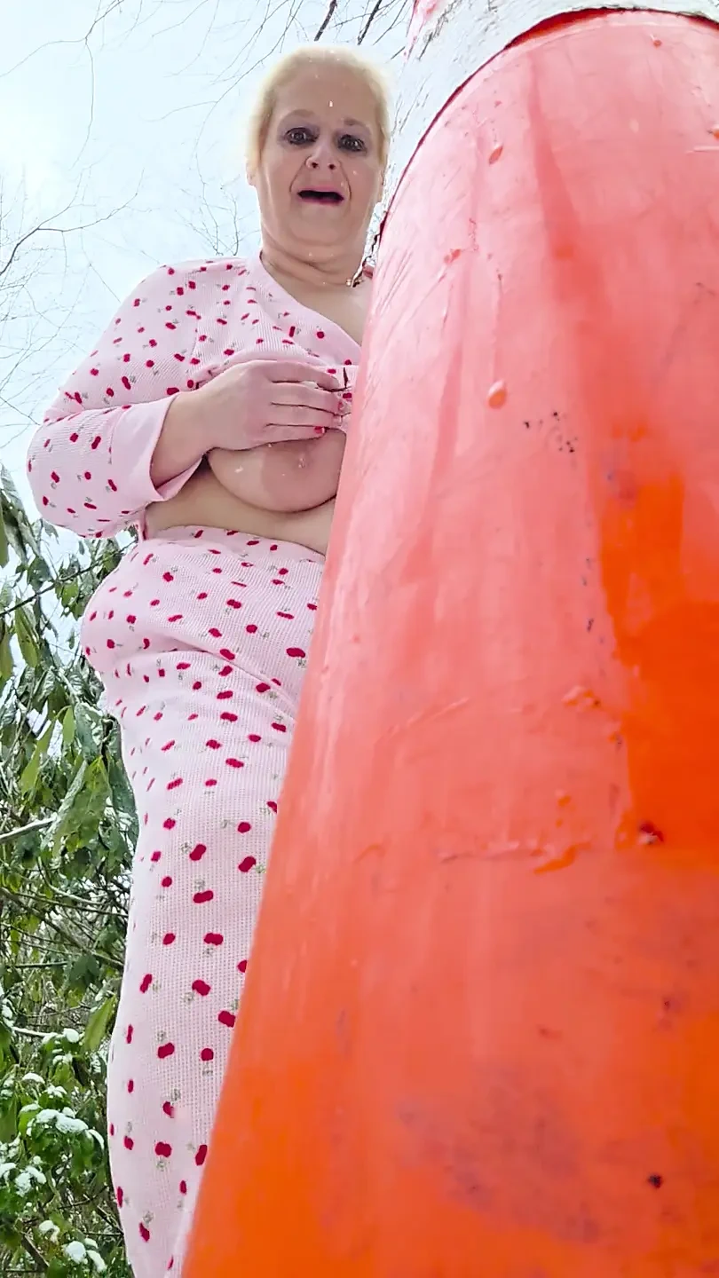 In the Snow She Dont Care in the Woods Naked No Underwear