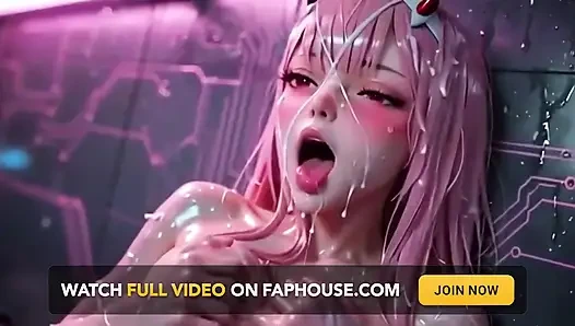 Süßes Mädchen Anime Pink Teaser in Badewanne und Zimmer
