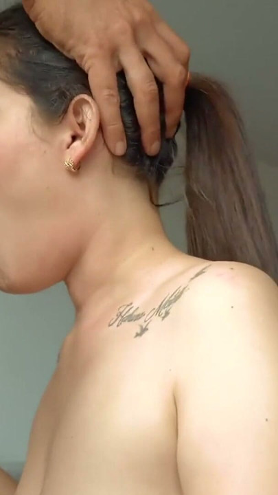 FaceFuckTour - Amateur Teen18 Brunette Gets Deep Throat Lessons | Clip 1