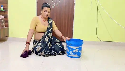 Evi temizliyorum, patrondaydım ve sırtım çok acıtıyordu, patronum beni rahatlatıyor, tam Hintçe viral video