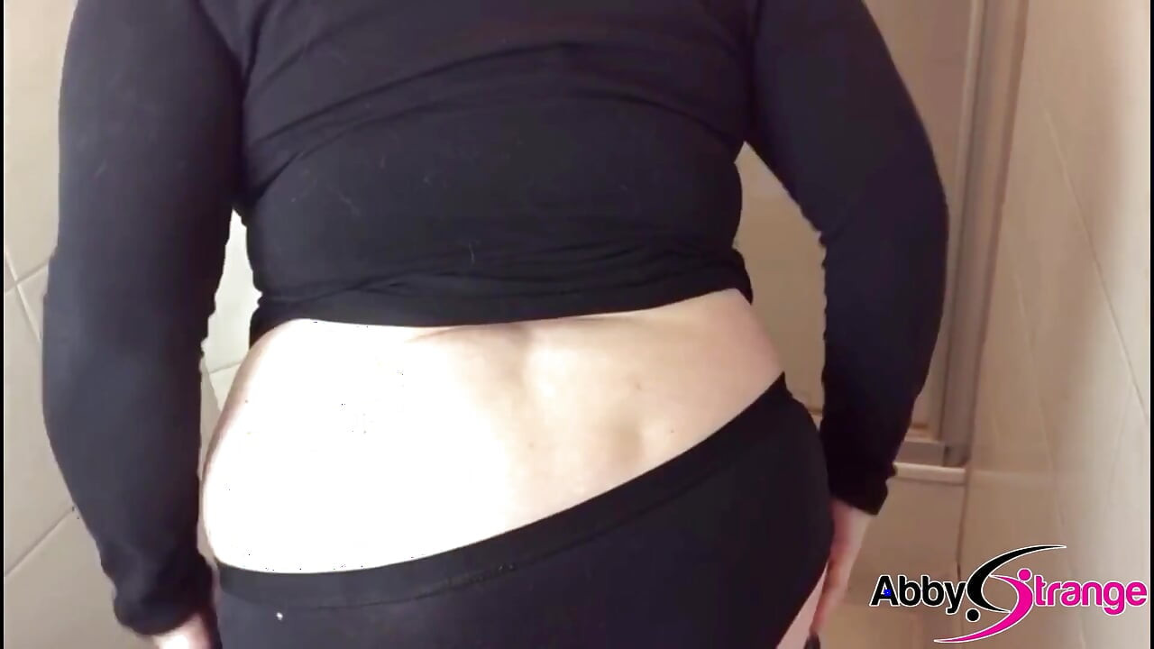 German goth BBW Abby Strange going for a pee