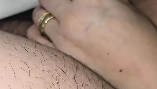 Step daughter caught cheating boyfriend by handjob step dad dick after w...