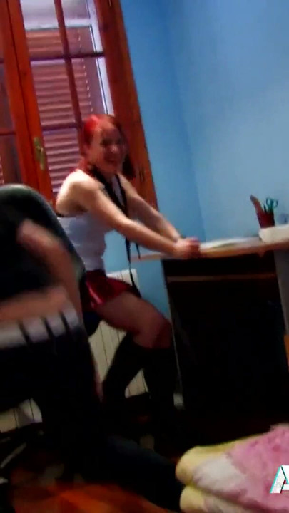 Redhead teen schoolgirl Tania has a big ass and rough sex | Clip 1