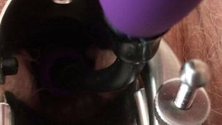 Wife Astrid teasing cervix with speculum and vibrator