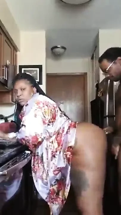 Black mother in law fucked in the kitchen