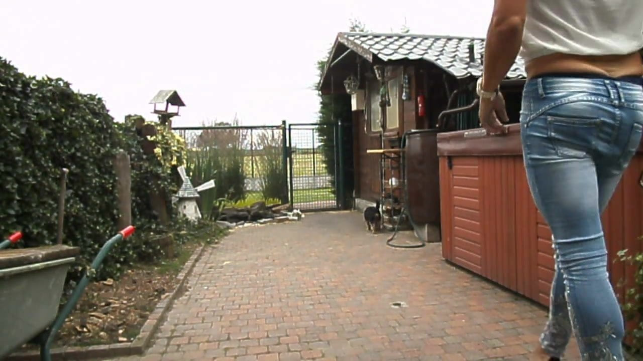 in de tuin