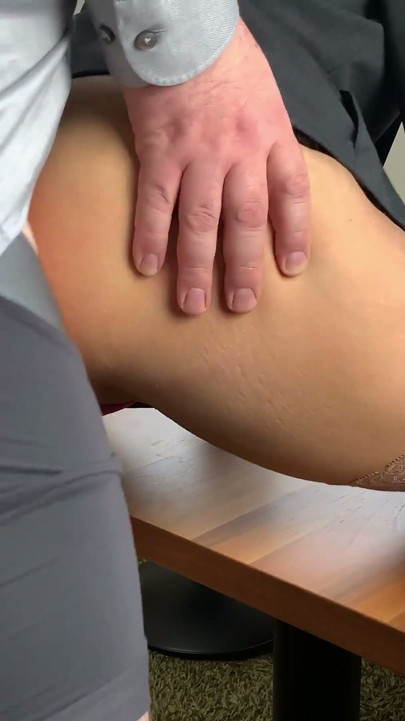 Boss uses sexy secretary and fills all her holes