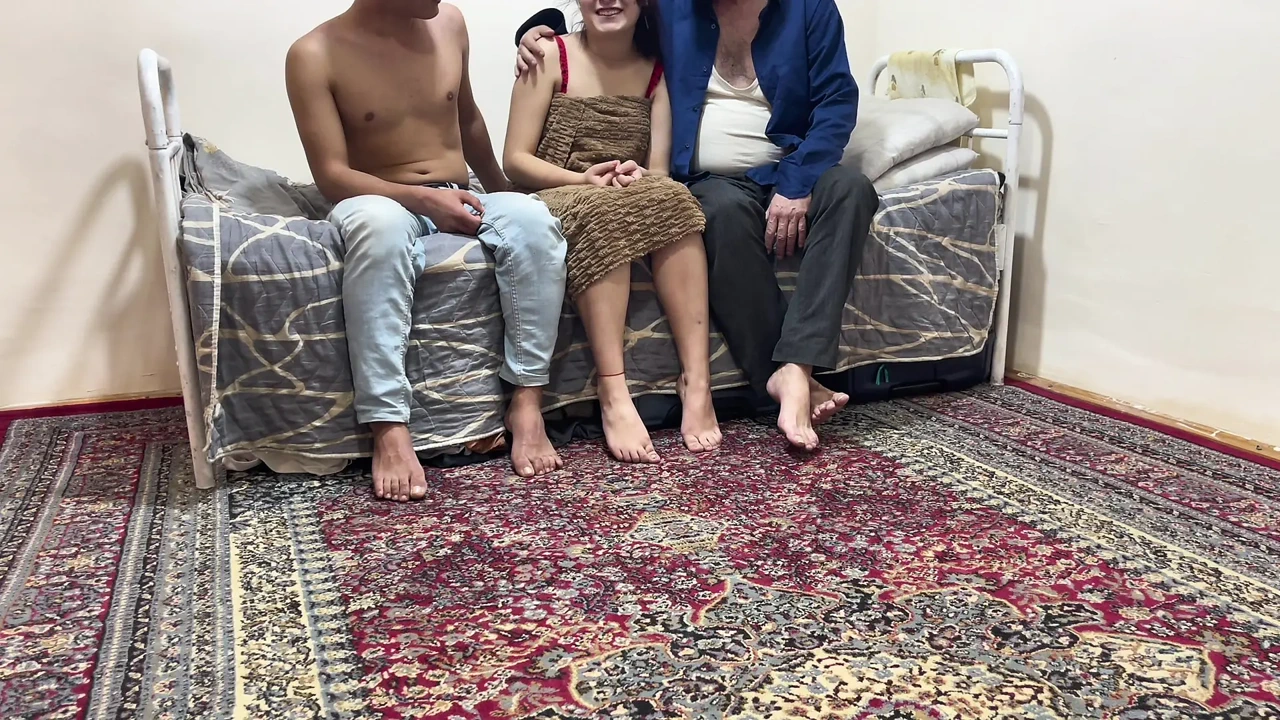 She fucked her young lover to the old man