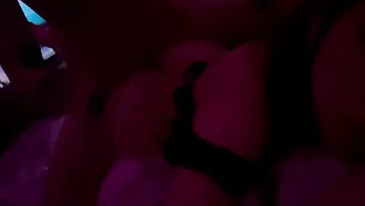 Real Couple Intimate Moment Under Red Lights