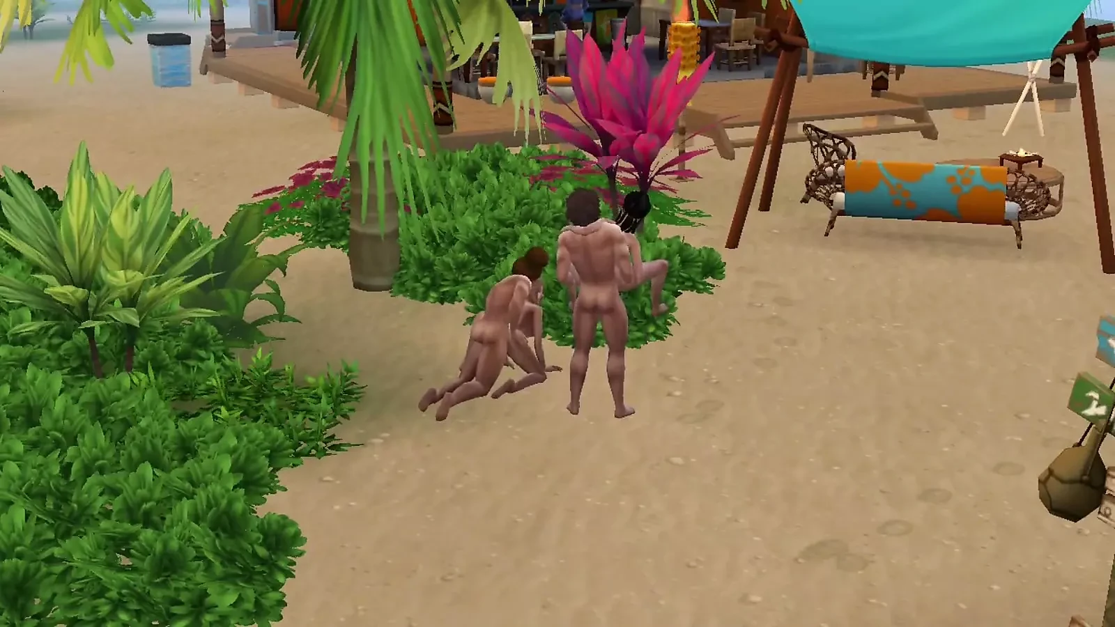 Furtivamente engañando a nuestras esposas con nuestras hermanastras en una playa pública - parte 1