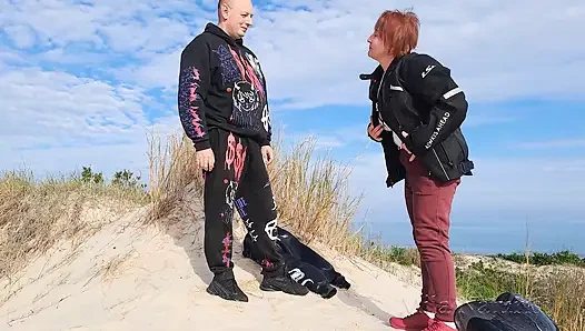 Sunny day on the dunes. My boyfriend loves it when I swallow.