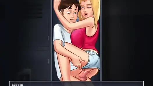 Closed inside Locker with beautiful girlfriend. Big ass fucked   summer time saga game