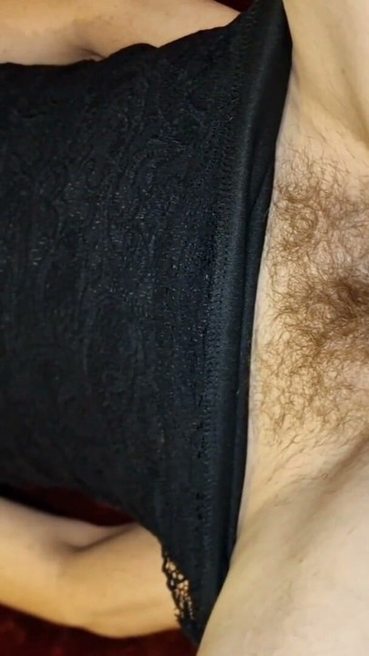 The juice begins to pour out of her hairy pussy | Clip 1