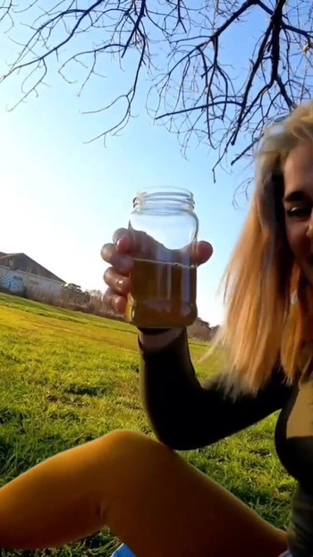 Key moment from "drinking piss in public, high risk in the streets, beginner slut !!! 4k"