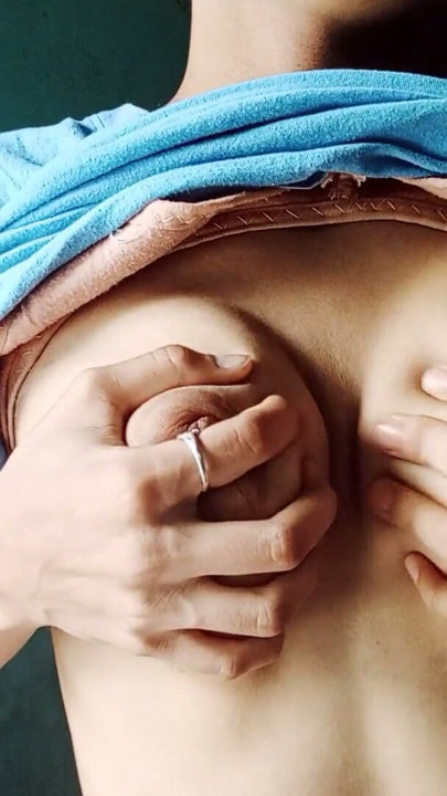 Lonely girl looking at her tits | Clip 1