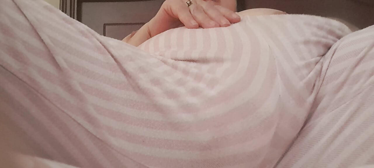 putting his fingers in her wet pussy, leaving his pants wet with a jet of orgasm