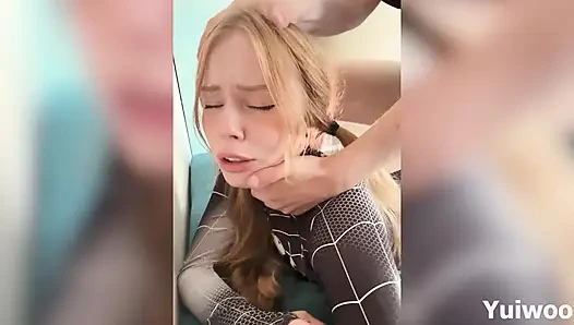 Venom girl's incredibly teen tight pussy gets fucked by big cock and filled with cum