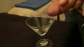 Another Huge Cumshot in a glass (30 second long Male orgasm)