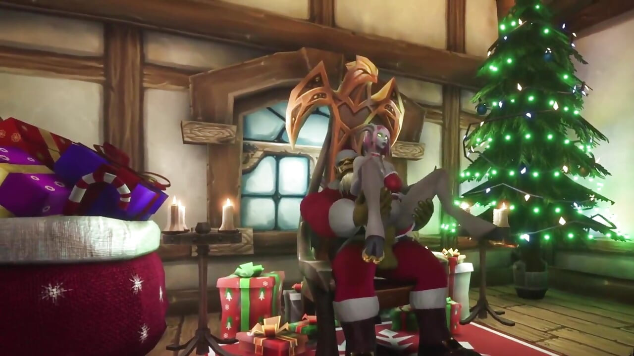 Sexy Demon Girl Rides Orc Santa's Dick : Warcraft Parody