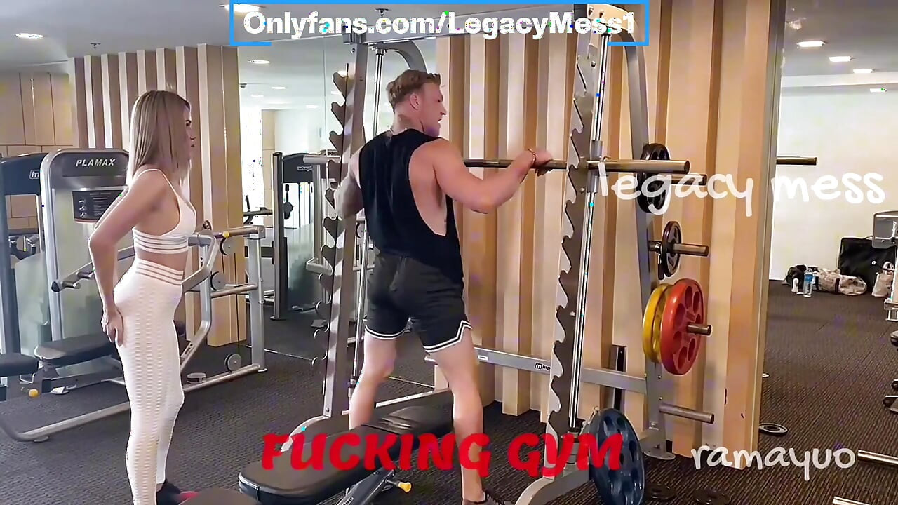 Outdoor Gym Fuck Exciting Public Fuck with Stunning Blonde Asian Shemale Fucks with Her Gym Trainer