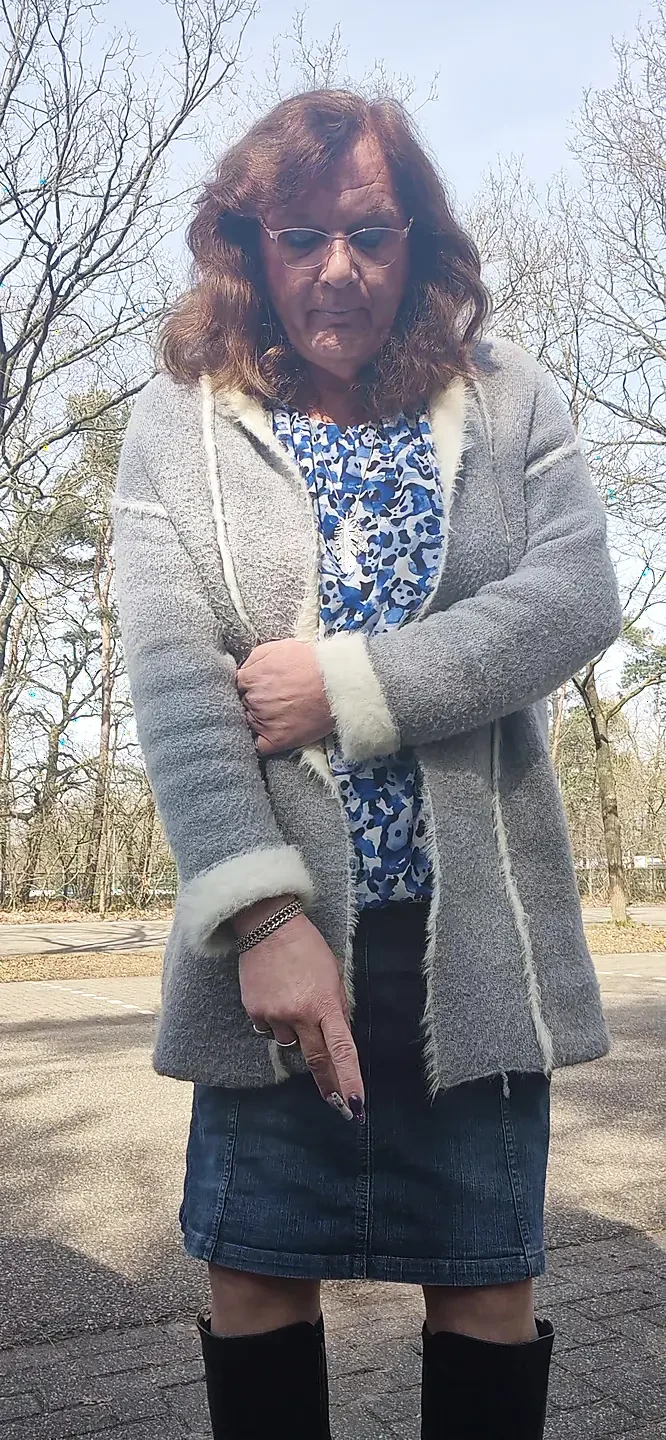 Enjoying a cigarette outside