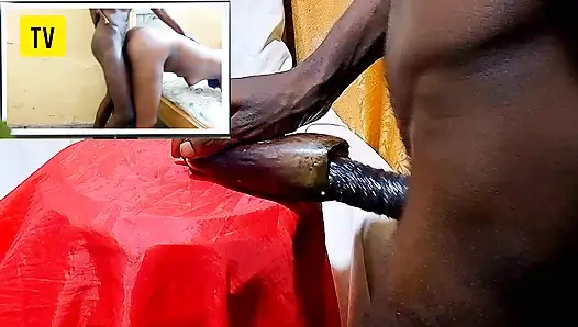 Fucking egg plant and feeling as real pussy while watching porn movie , all what I needed was sexual pleasure till i get CUM