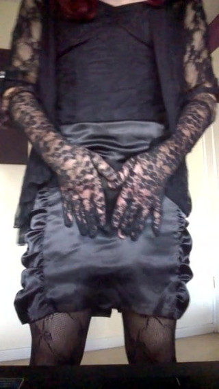 Black lace and satin x