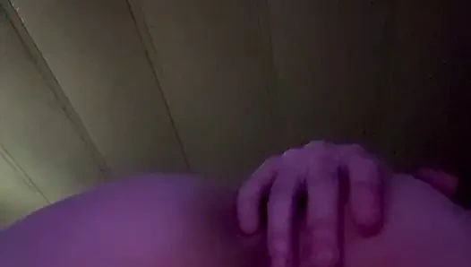 Orgasm forces dildo out of this tight bent over pussy