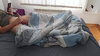 He started to jerk off but I decided to help him