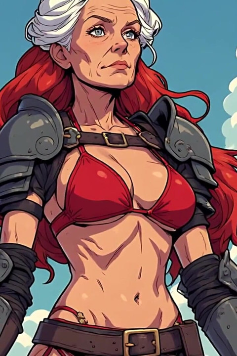 Estilo anime sexy guerrero milfs