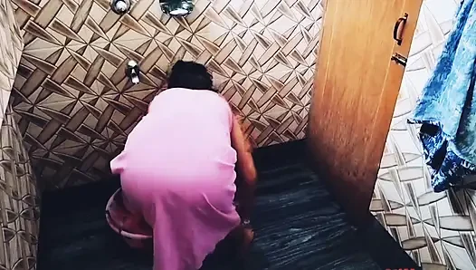I spied on my Hot Bhabi in the shower and unexpectedly got sex