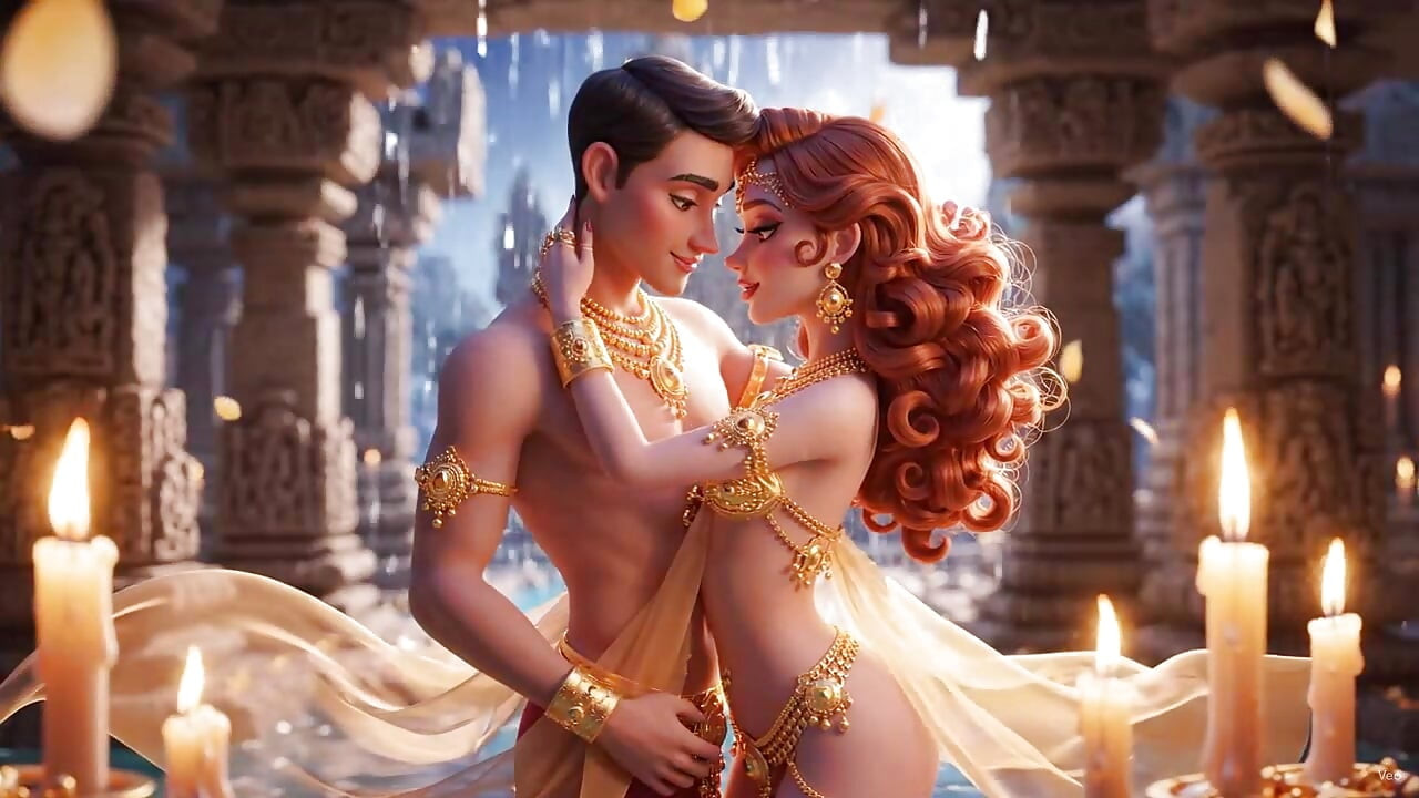 Intensiv närbild kysser desi par - guldsmycken wali sexig indisk tjej aur muskulös pojke ki full passion