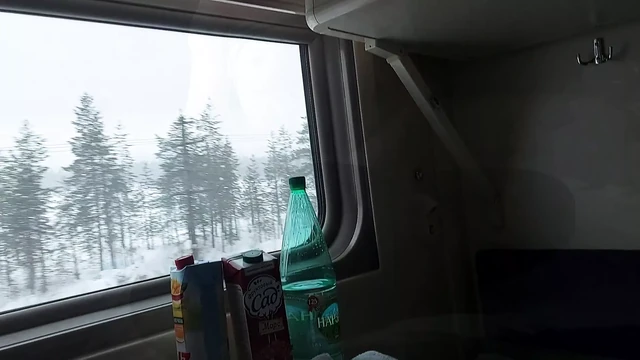 Baby masturbates on the train