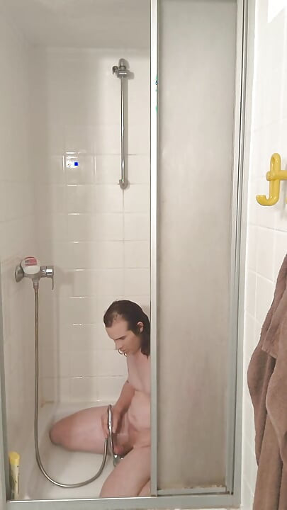 Showering and Masturbating Until Orgasm