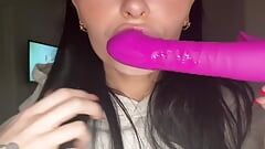 Young Millie Dildo Riding & Squirting