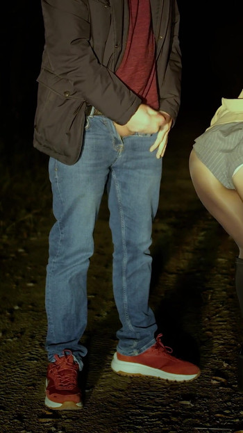 Spectacular moment from "An incredible stranger caught me masturbating in a public park💦"