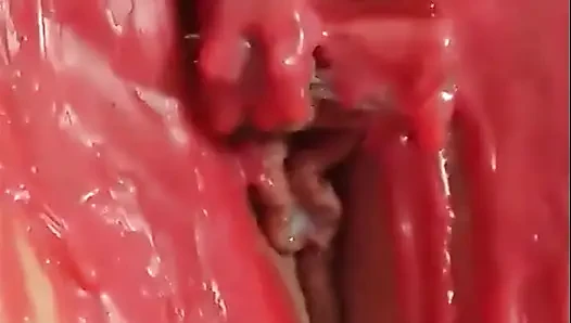 Hot slave gets her pussy teased with wax