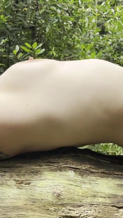 While out for a walk in the public park with my stepsister, I find her naked. | Clip 1