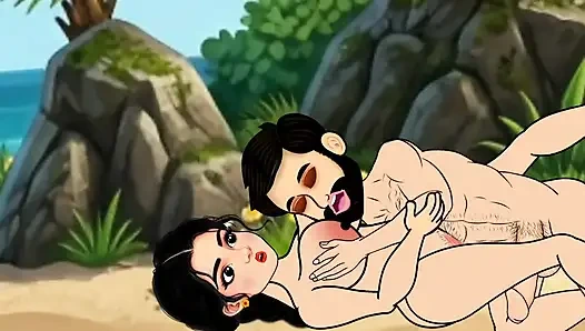 The husband and wife sat in the boat and went to the sea and there the husband fucked his wife with a big penis, a beautiful wife with big boobs.