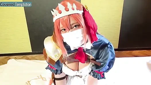 Ham dölleme gyaru cosplayer doruğa çıktıktan sonra vahşi ahegao maruz kalıyor