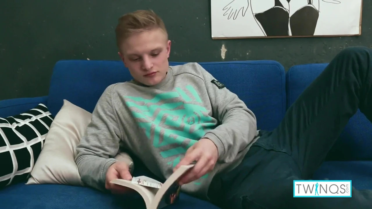 Lean blonde boy jacob fingers his ass and wanks that cock!
