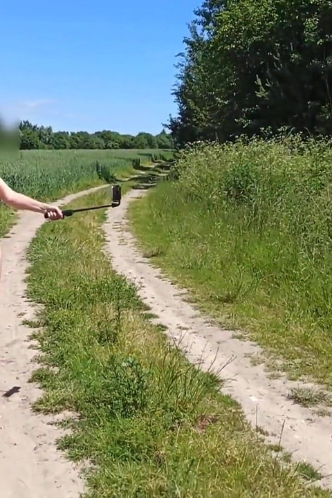 Sexy MILF Walks Naked in a Field Outside the City. Big Natural Boobs. Nudism. Compilation 2