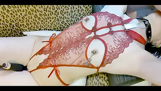 Mayu no91 dicukur, cosplay, tenggorokan dalam, kerah, penutup mata, manik-manik anal di 2 lubang, muncrat, creampie, sepong bersih