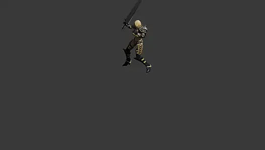 a girl dancing with sword